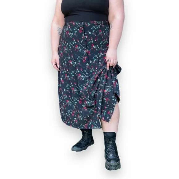 Vintage 90’s A-Line Midi Skirt Petite Sophisticate - Picture 1 of 7
